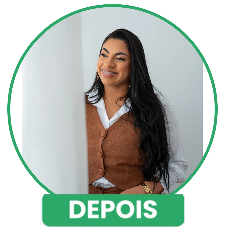 Depois: Professora feliz